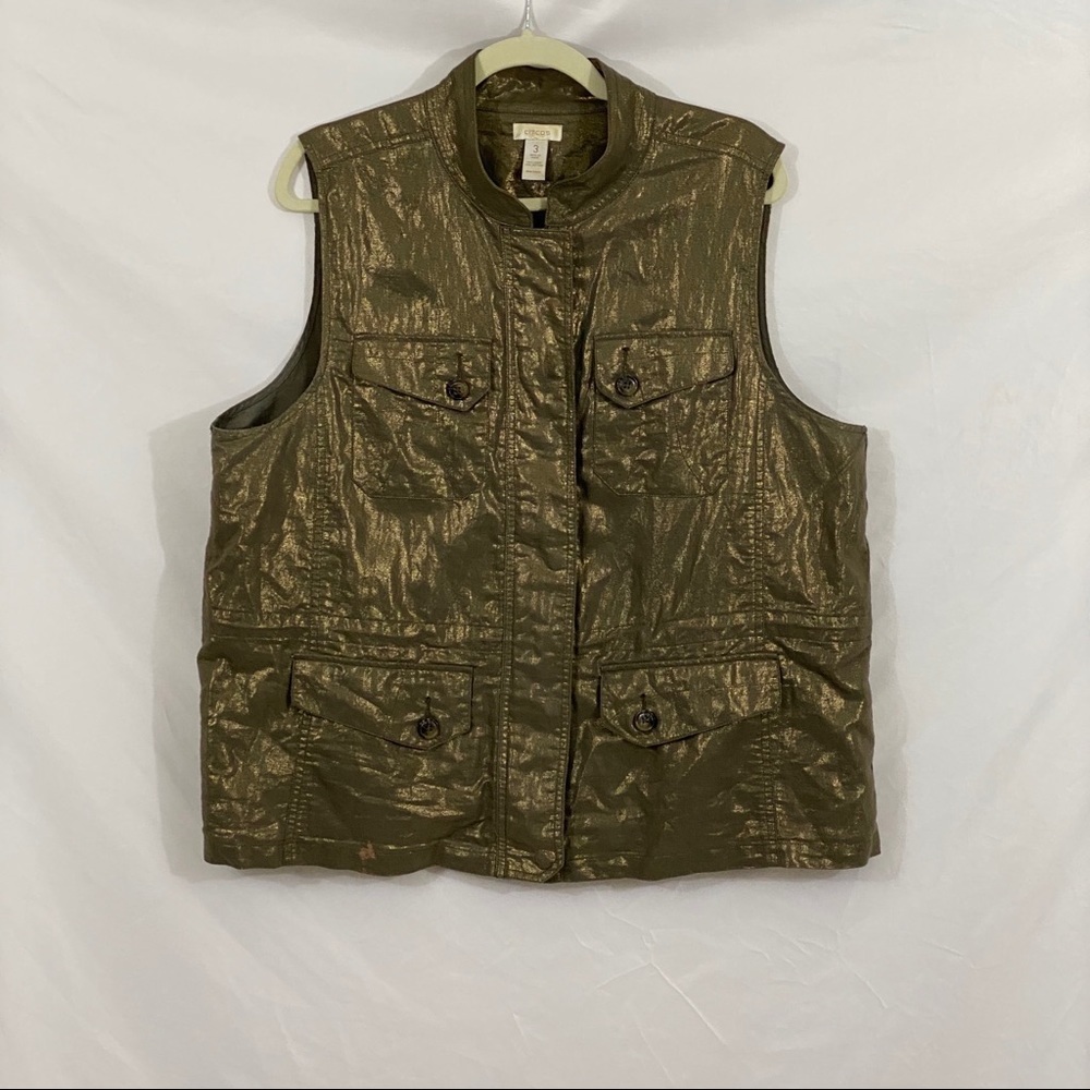 Chico’s Vest Gold Size 3